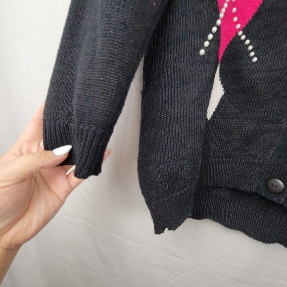 Vintage Argyle Dark Academia Cardigan - Picture 6 of 9